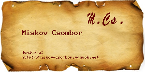 Miskov Csombor névjegykártya